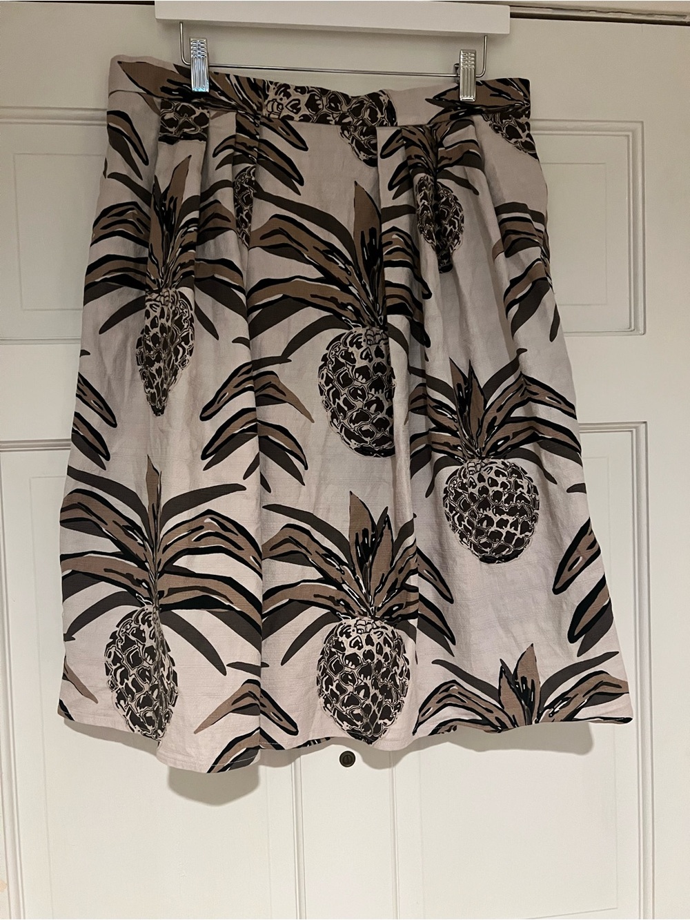 New York & Company Tan, Taupe and Black Pineapple A-Line Skirt